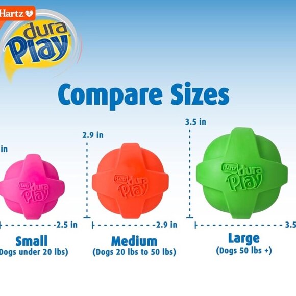 NEW! Hartz DuraPlay Medium Dog Toy Ball - Picture 3 of 3